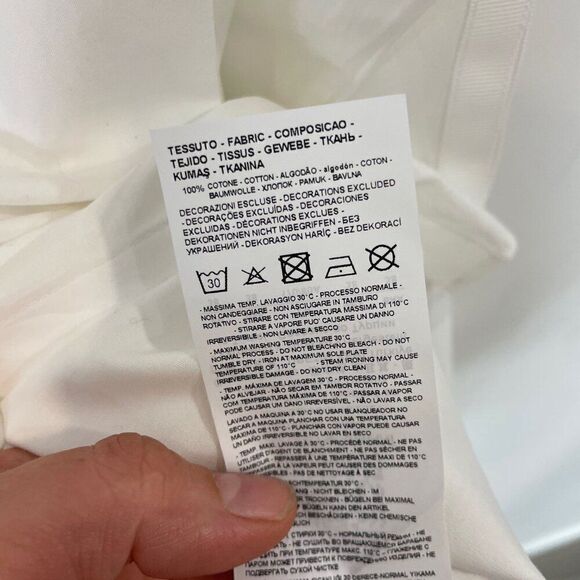 EMPORIO ARMANI Button-Up Shirt EU38 US2 XS White Grosgrain Trim - Picture 13 of 15